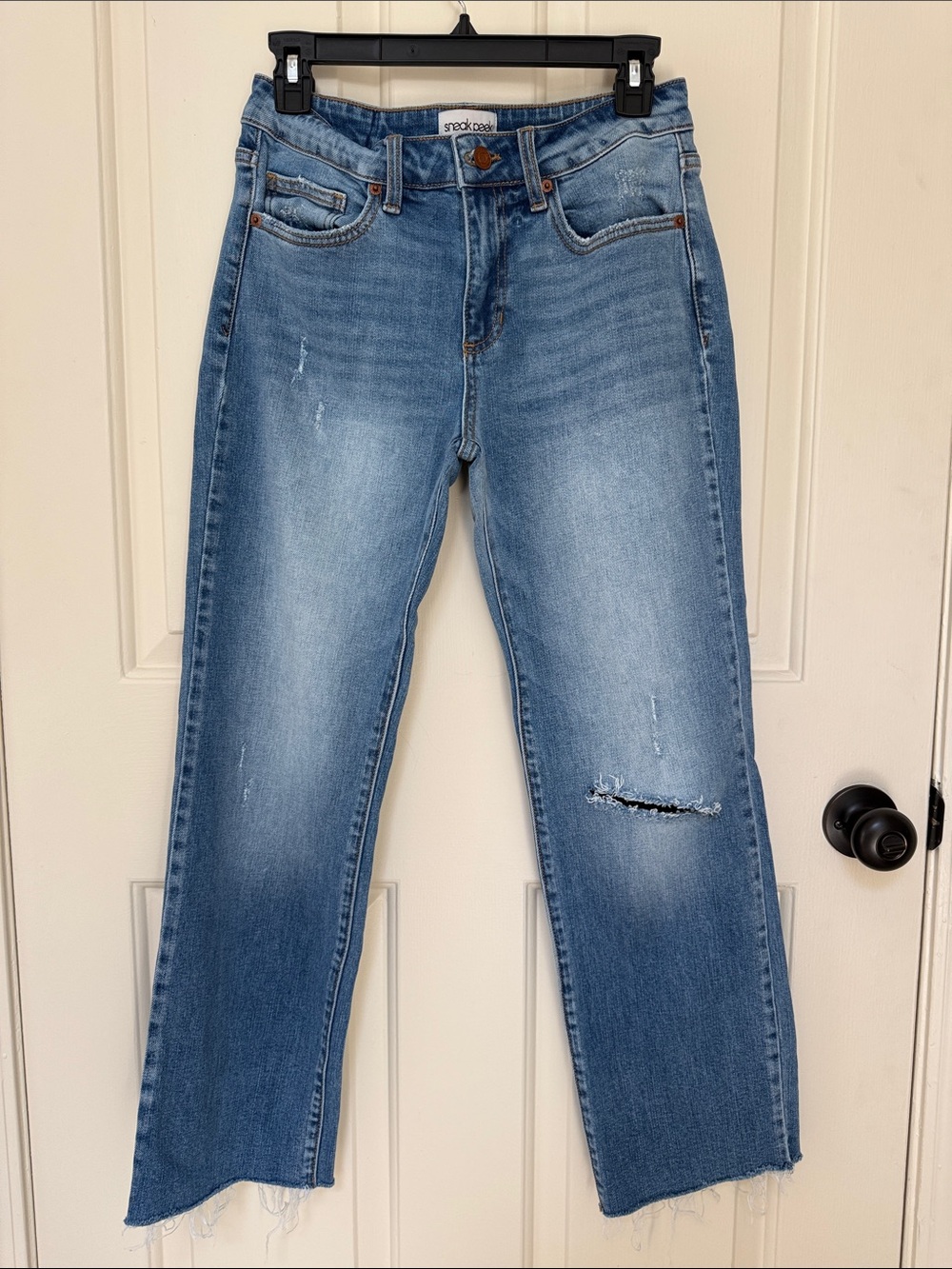 Sneak Peek Washed Blue Straight-Leg Jeans